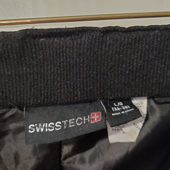 Swiss Tech Men's Black Water Resistant Double Cargo Snow Pants Large (36/38) - Picture 2 of 11